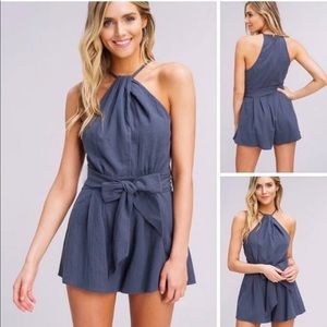 COPY - Listicle Navy Blue Romper NWOT